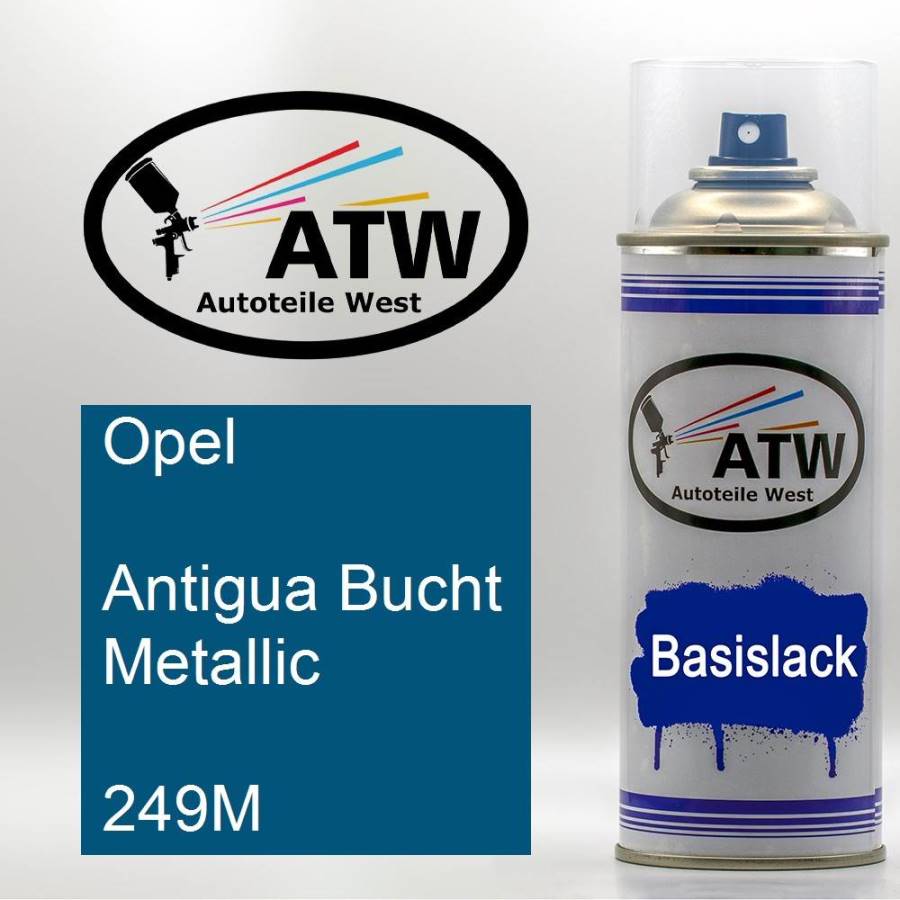 Opel, Antigua Bucht Metallic, 249M: 400ml Sprühdose, von ATW Autoteile West.